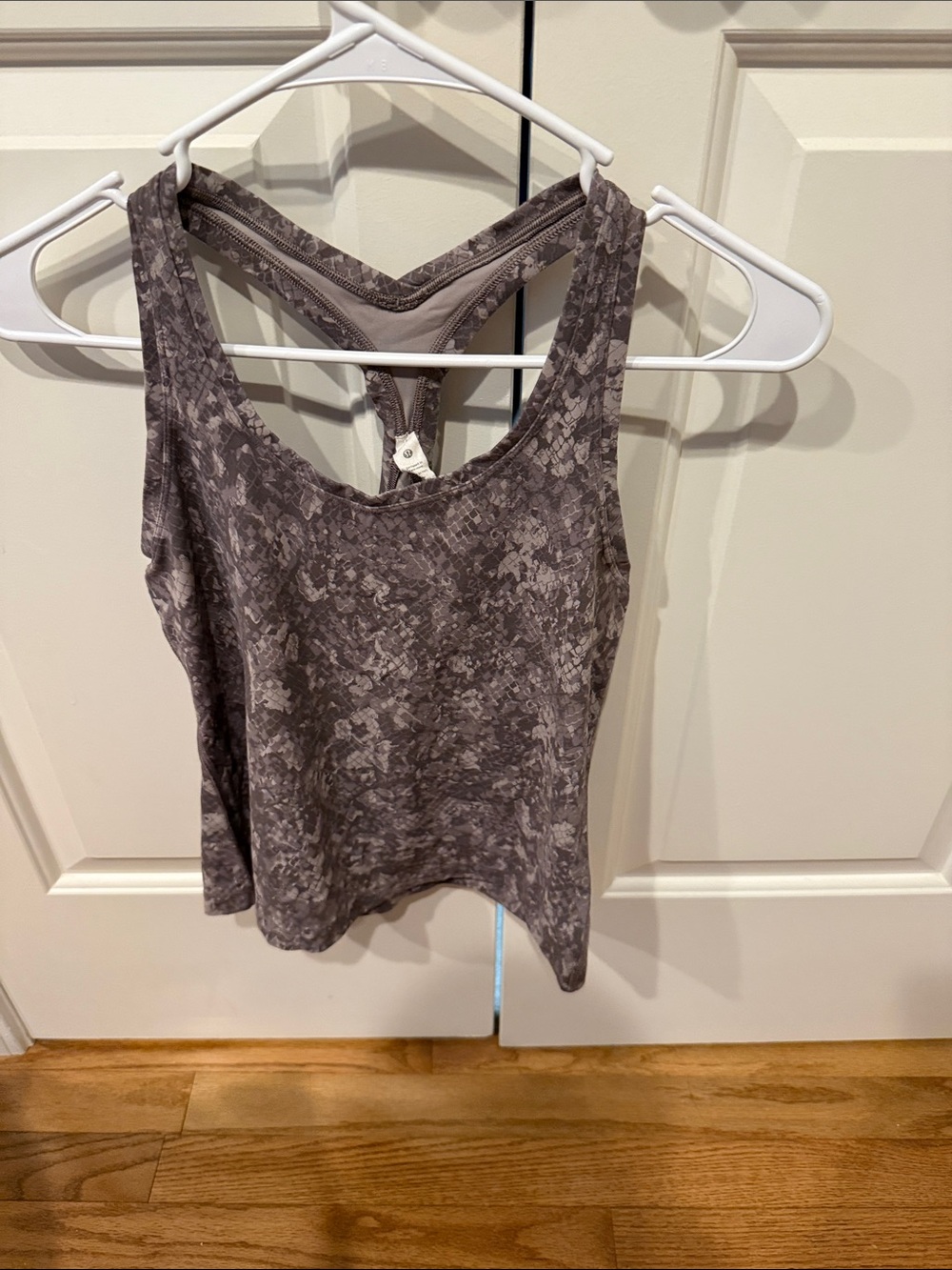 lululemon athletica Heathered Gray Patterned Racerback Tank